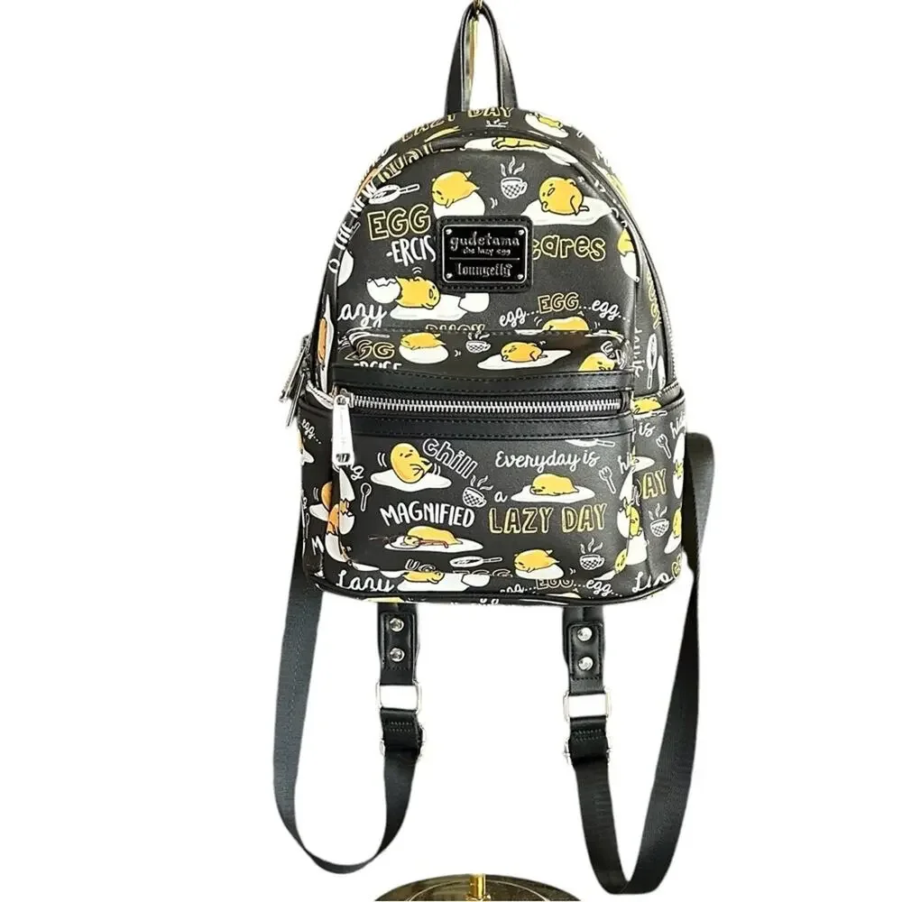Rare Sanrio‎ Gudetama x Loungefly Mini Backpack in black colorway. - Picture 2 of 14